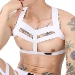 MenSexyWear Harnais élastique Multi Band Blanc